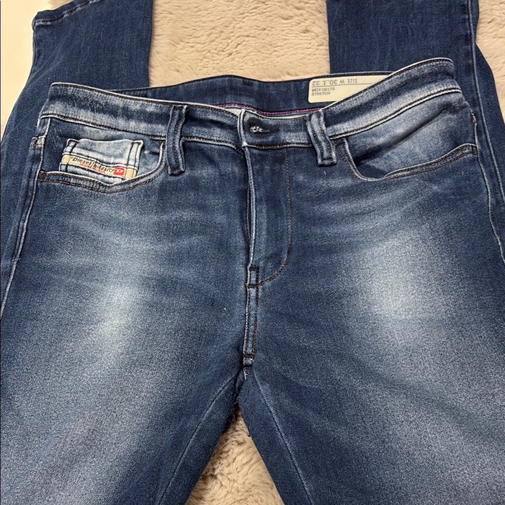 Diesel Blue Skinny Jeans with Vintage Fading